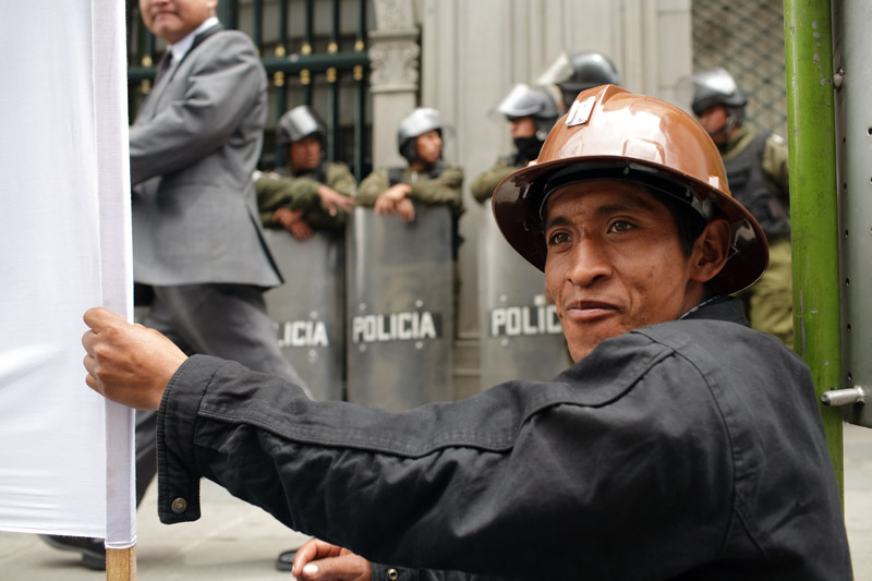 mineros, protesta, miners, protest, la paz, bolivia, cerro negro