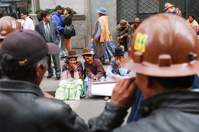 mineros, protesta, miners, protest, la paz, bolivia, cerro negro