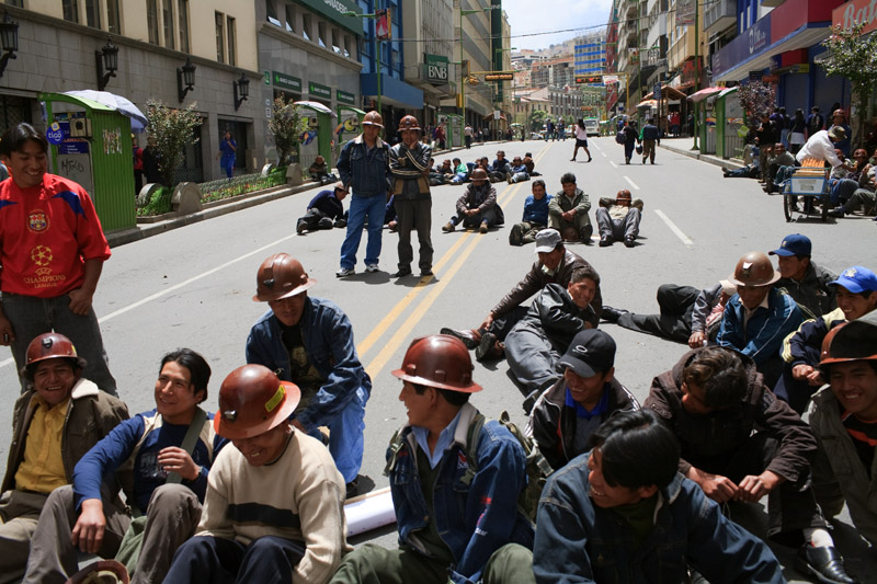 mineros, protesta, miners, protest, la paz, bolivia, cerro negro