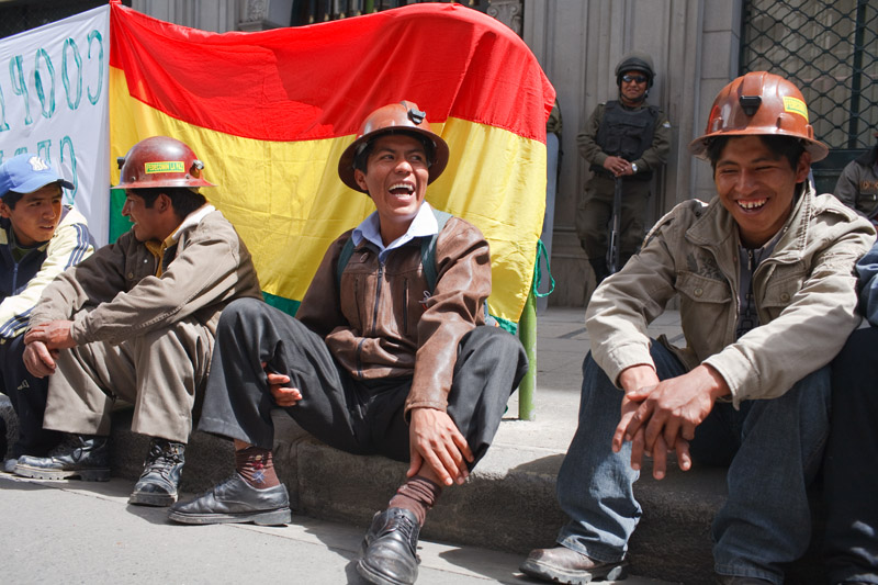 mineros, protesta, miners, protest, la paz, bolivia, cerro negro