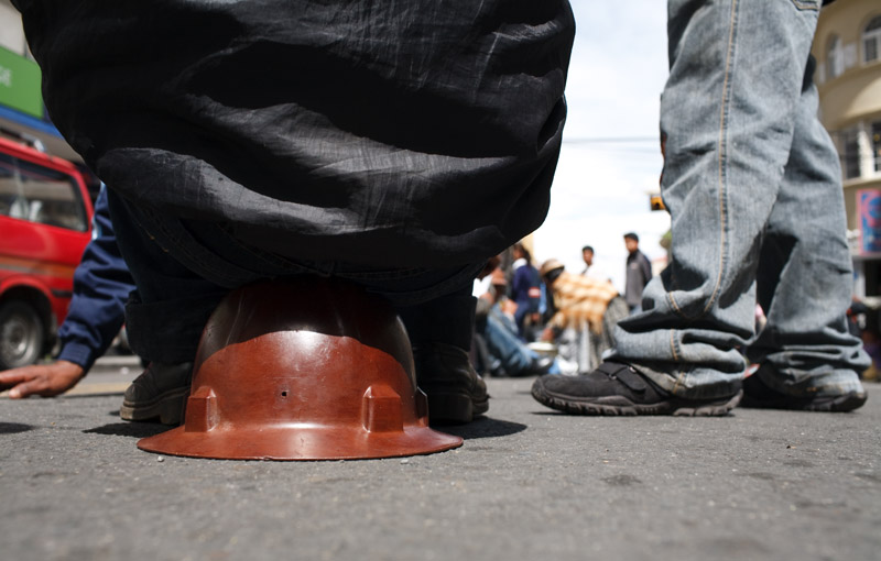 mineros, protesta, miners, protest, la paz, bolivia, cerro negro