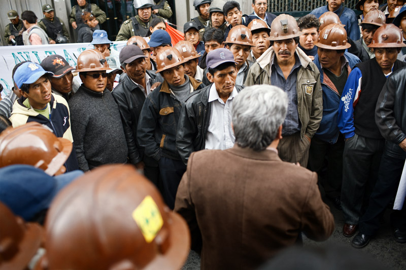 mineros, protesta, miners, protest, la paz, bolivia, cerro negro